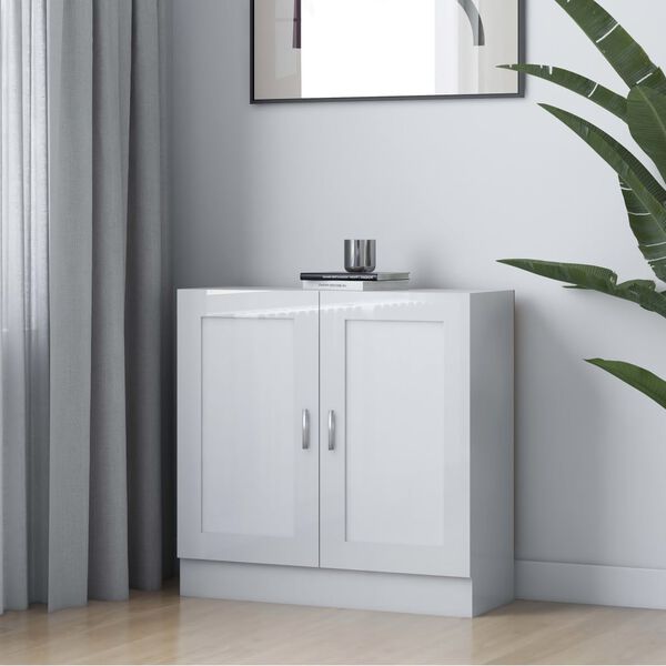 vidaXL Szafka, biała z połyskiem, 82,5x30,5x80 cm