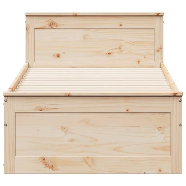 vidaXL Rama łóżka, bez materaca, zagłówek, 100x200 cm, sosnowa