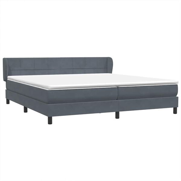 vidaXL Ł&oacute;żko typu Box Spring z materacami Ciemnoszary 180x210 cm