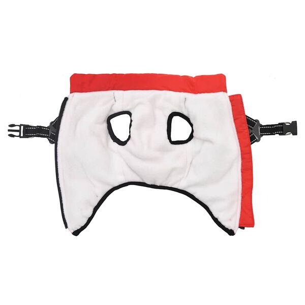 vidaXL Płaszcz dla psa z szelkami, wodoodporny, czerwony, L40