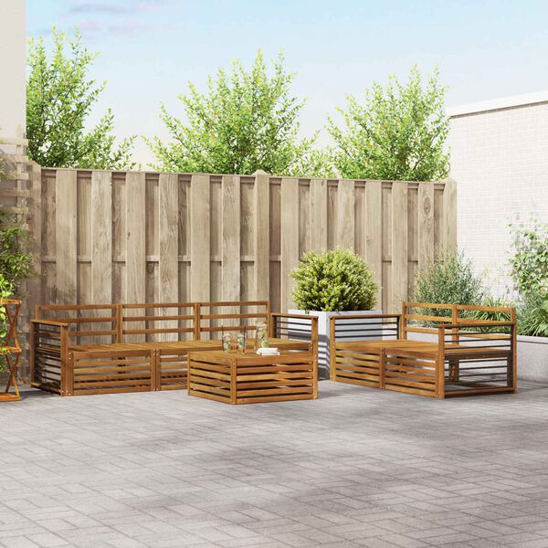 vidaXL Zestaw sof na zewnątrz 6 pcs Naturalny