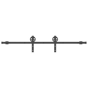 vidaXL System do montażu drzwi przesuwnych, 183 cm, stal, czarny