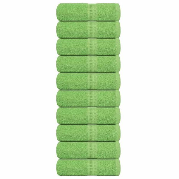 vidaXL Ręczniki, FROGN, 10 szt., jabłkowo-zielone, 30x30 cm, 360 g/m²