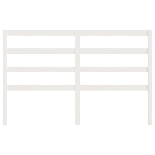 vidaXL Wezgłowie łóżka, białe, 126x4x100 cm, lite drewno sosnowe