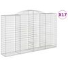 vidaXL Kosze gabionowe, 17 szt, 300x50x180/200cm, galwanizowane żelazo