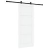vidaXL Drzwi przesuwne biały i czarny 83 x 202 cm Lite drewno sosnowe