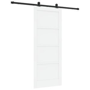 vidaXL Drzwi przesuwne biały i czarny 83 x 202 cm Lite drewno sosnowe