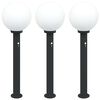 vidaXL Lampy słupkowe z czujnikiem 3 szt. 80 cm, czarne, IP44