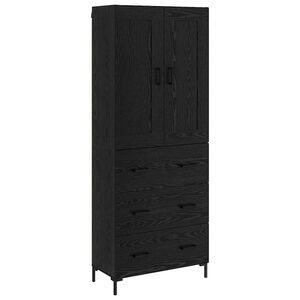 vidaXL Highboard 2 szt. Czarny Dąb 69,5 x 34 x 180 cm