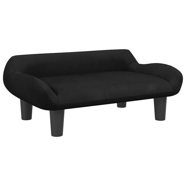 vidaXL Sofa dla dzieci, czarna, 70x40x24 cm, aksamit