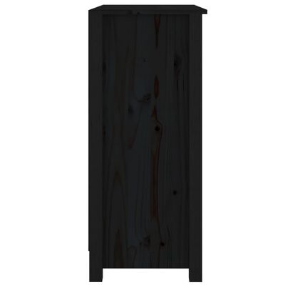 vidaXL Szafka, czarna, 70x35x80 cm, lite drewno sosnowe