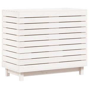 vidaXL Kosz na pranie, biały, 88,5x44x76 cm, lite drewno sosnowe