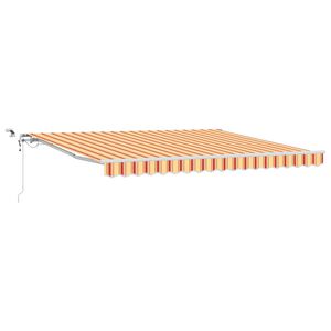 vidaXL Markiza wysuwana Ż&oacute;łty i pomarańczowy 400 &times; 350 cm Poliester