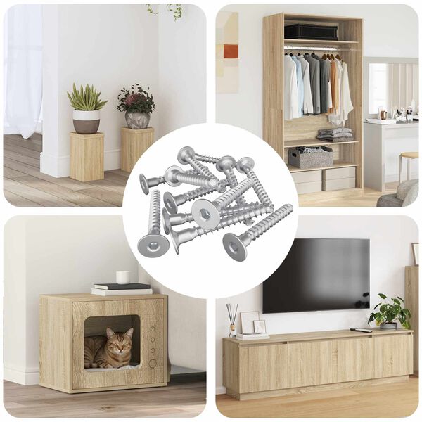 vidaXL Śruby confirmat 12 pcs Srebrny &Oslash;5 x 40 mm Metal