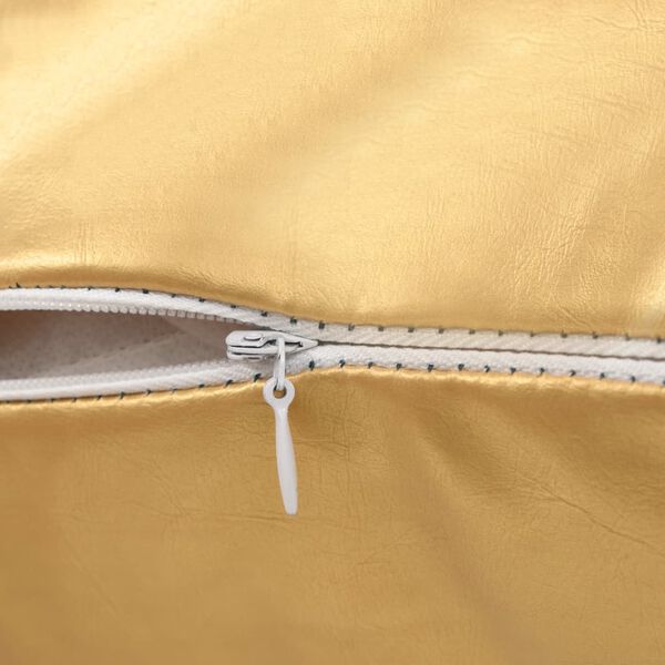 vidaXL 2-częściowy zestaw poduszek z PU, 60x60 cm, złoty