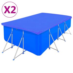 vidaXL Plandeki na basen, 2 szt., PE, prostokątne, 90 g/m&sup2;, 394x207 cm
