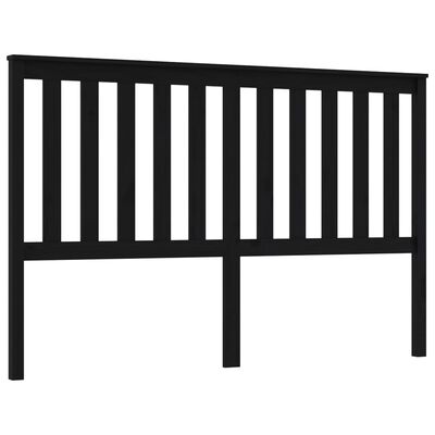 vidaXL Wezgłowie łóżka, czarne, 156x6x101 cm, lite drewno sosnowe
