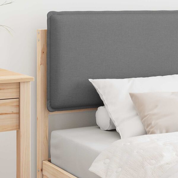 vidaXL Ramka ł&oacute;żka z tapicerowanym wezgłowiem Jasnoszary 100 x 200 cm