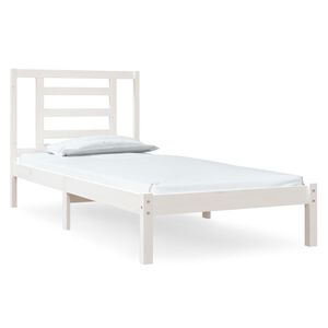 vidaXL Rama ł&oacute;żka bez materaca, biała, 90x190 cm, lite drewno sosnowe