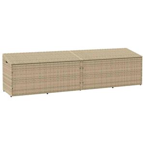 vidaXL Skrzynia ogrodowa beżowa 220x50x58 cm polirattan