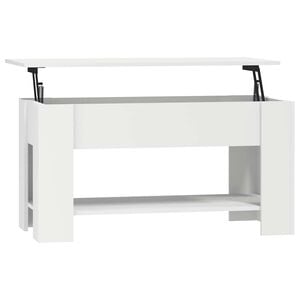 vidaXL Stolik kawowy, biały, 101x49x52 cm, materiał drewnopochodny