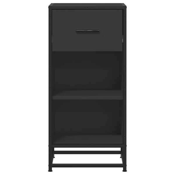 vidaXL Szafka, czarna, 35,5x35x76 cm, materiał drewnopochodny i metal