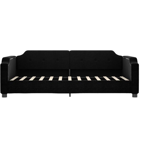vidaXL Sofa z funkcją spania, czarna, 90x190 cm, obita tkaniną