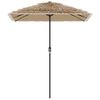 vidaXL Parasol ogrodowy z LED, stalowy słupek, brązowy, 300x200x250 cm