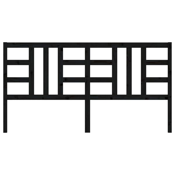 vidaXL Wezgłowie ł&oacute;żka, czarne, 206x4x100 cm, lite drewno sosnowe