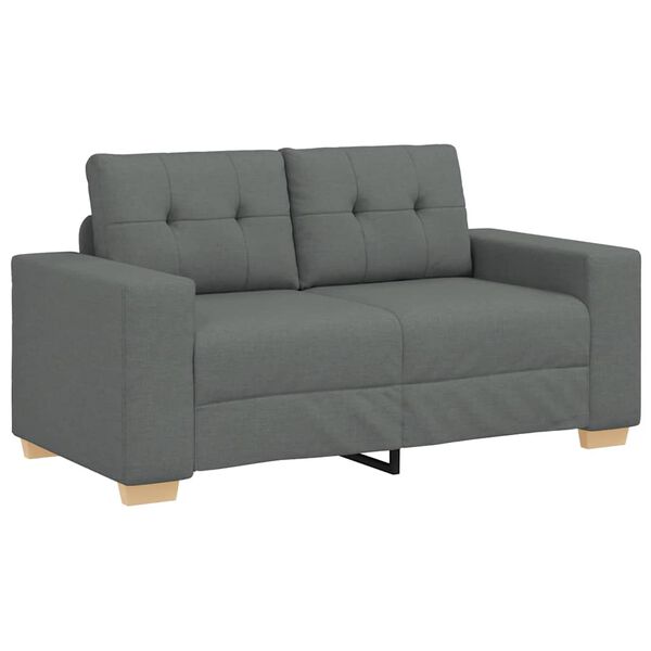 vidaXL Sofa dwuosobowa, ciemnoszara, 160x77x82 cm, tkanina