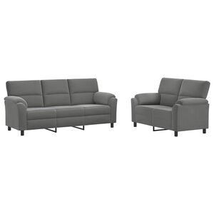vidaXL Zestaw Sof 2 pcs ciemnoszary Welur