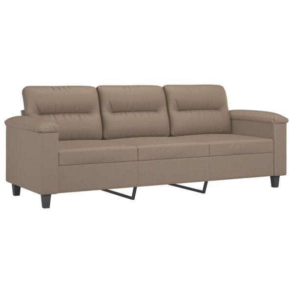 vidaXL 3-osobowa sofa, cappuccino, 180 cm, sztuczna sk&oacute;ra