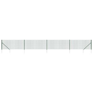 vidaXL Ogrodzenie z siatki, z kotwami, zielone, 1,1x10 m