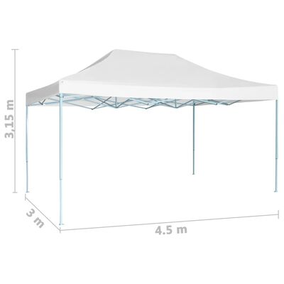 vidaXL Rozkładany namiot imprezowy, 3 x 4,5 m, biały