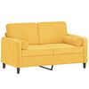 vidaXL 2-osobowa sofa z poduszkami, jasnoż&oacute;łta, 120 cm, aksamit