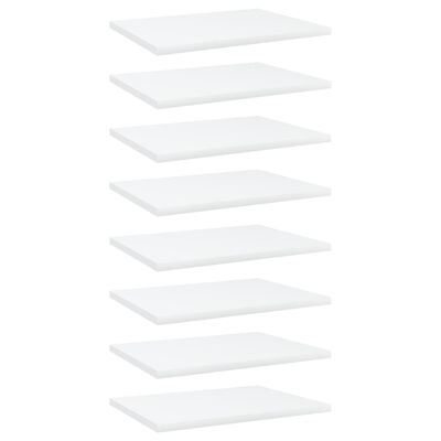 vidaXL Półki na książki, 8 szt., białe, 40x30x1,5 cm