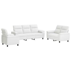 vidaXL Zestaw Sof 3 pcs Biały tkanina
