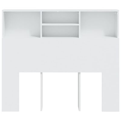 vidaXL Wezgłowie łóżka z półkami, białe, 120x19x103,5 cm