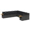 vidaXL Patio Sofa Set 10-osobowe Black