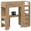 vidaXL Rama ł&oacute;żka piętrowego z biurkiem Dąb rzemieślniczy 75 x 190 cm