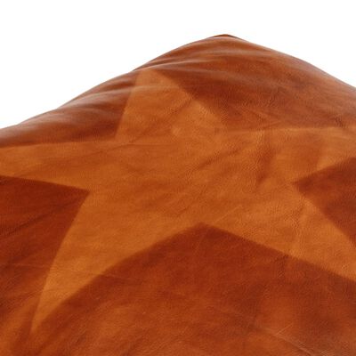 vidaXL Puf, kolor piaskowy, 60x60x30 cm, płótno bawełniane i skóra