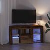 vidaXL Kątowa szafka LED pod telewizor Stare drewno 100 x 40 x 50 cm