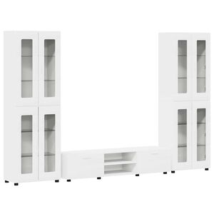 vidaXL Zestaw szafek RTV z p&oacute;łką FLORIN Biały Materiał drewnopochodny