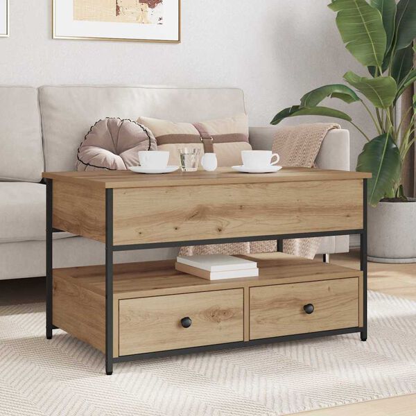 vidaXL Stolik kawowy z szufladą Dąb rzemieślniczy 85 x 50 x 50 cm