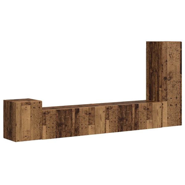 vidaXL Zestaw szafek RTV 3 pcs Stare drewno Materiał drewnopochodny