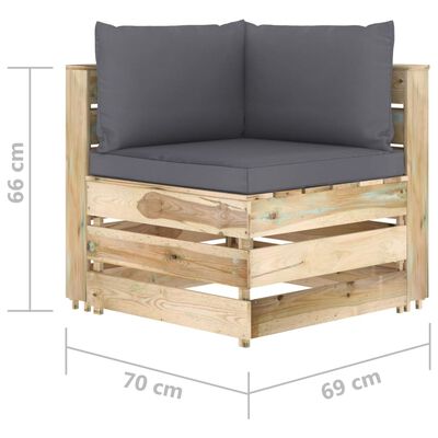 vidaXL 10-cz. zestaw wypoczynkowy do ogrodu, z poduszkami, drewniany