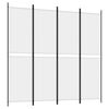 vidaXL Parawan 4-panelowy, biały, 200x200 cm, tkanina