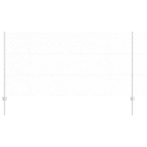 vidaXL Ogrodzenie z słupkiem Srebrny 1,2 x 25 m Stal