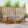 vidaXL Zestawy sof 7 pcs Naturalny i Jasny Szary Lite Drewno Akacji