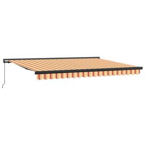 vidaXL Markiza wysuwana Ż&oacute;łty i pomarańczowy 400 &times; 300 cm